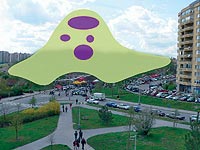 Vizualizace umístění Národní knihovny v parku