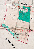 Chaby na indikační skice z roku 1840, Národní archiv v Praze